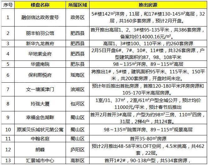 合肥楼盘最新信息概览,最新楼盘动态及介绍
